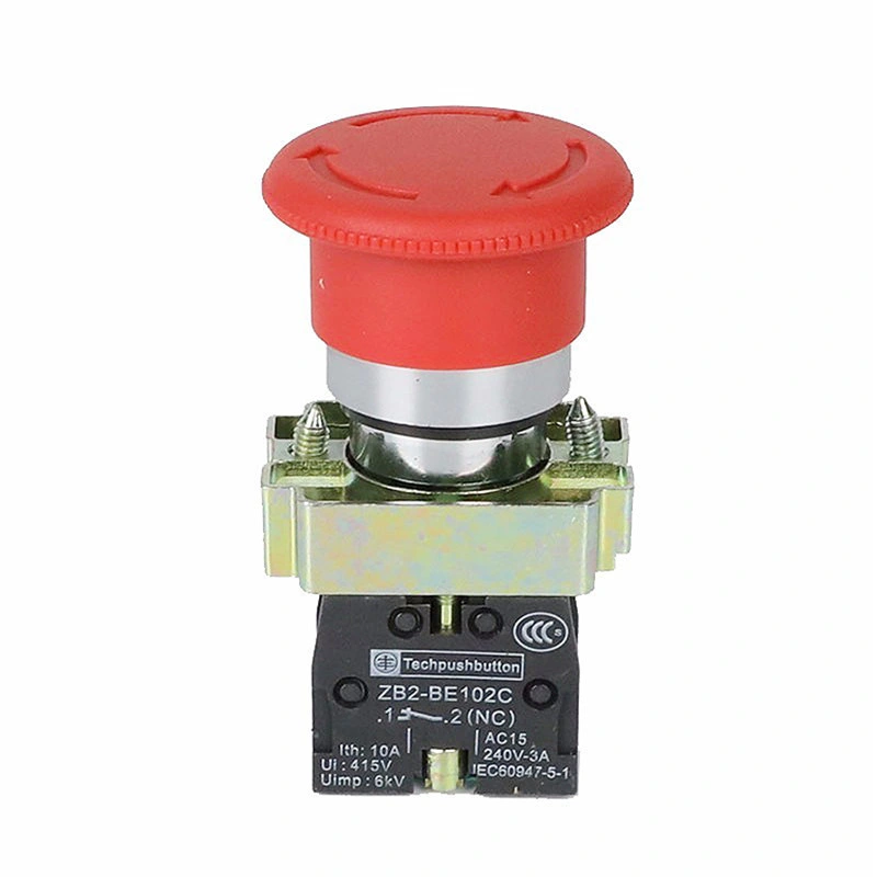 Emergency Stop Push Button Switch 22mm 600V 10A Nc Nc Red Mushroom Button