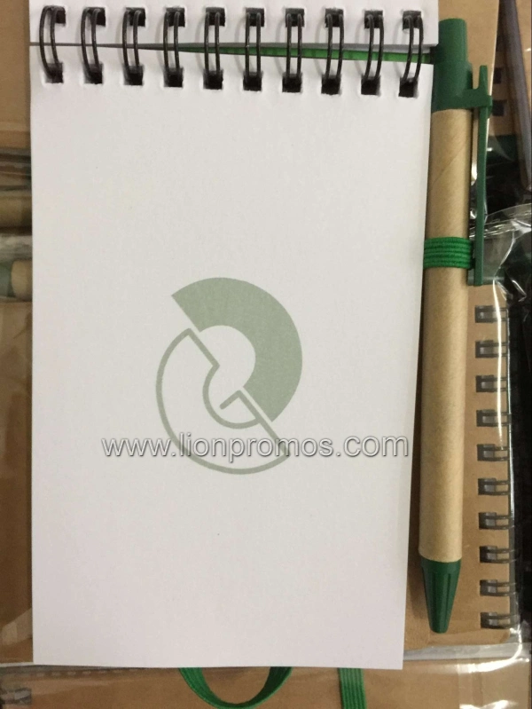 Ricoh Logo Eco Friendly Recycled Kfraft Paper Pocket Coil Notebook