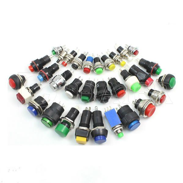 12mm 1A 250VAC Plastic Square Momentary Push Button Switch