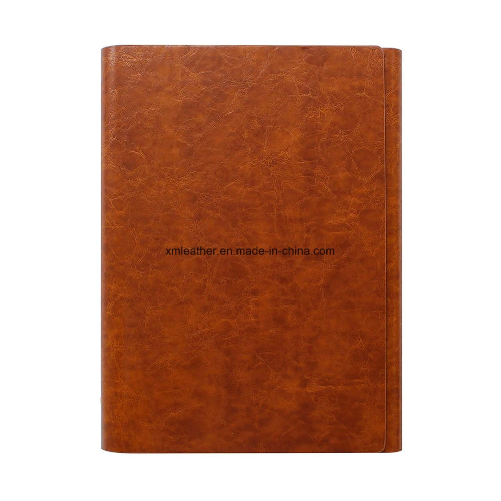 PU Leather Refillable Loose Leaf Notebook with Card Holder