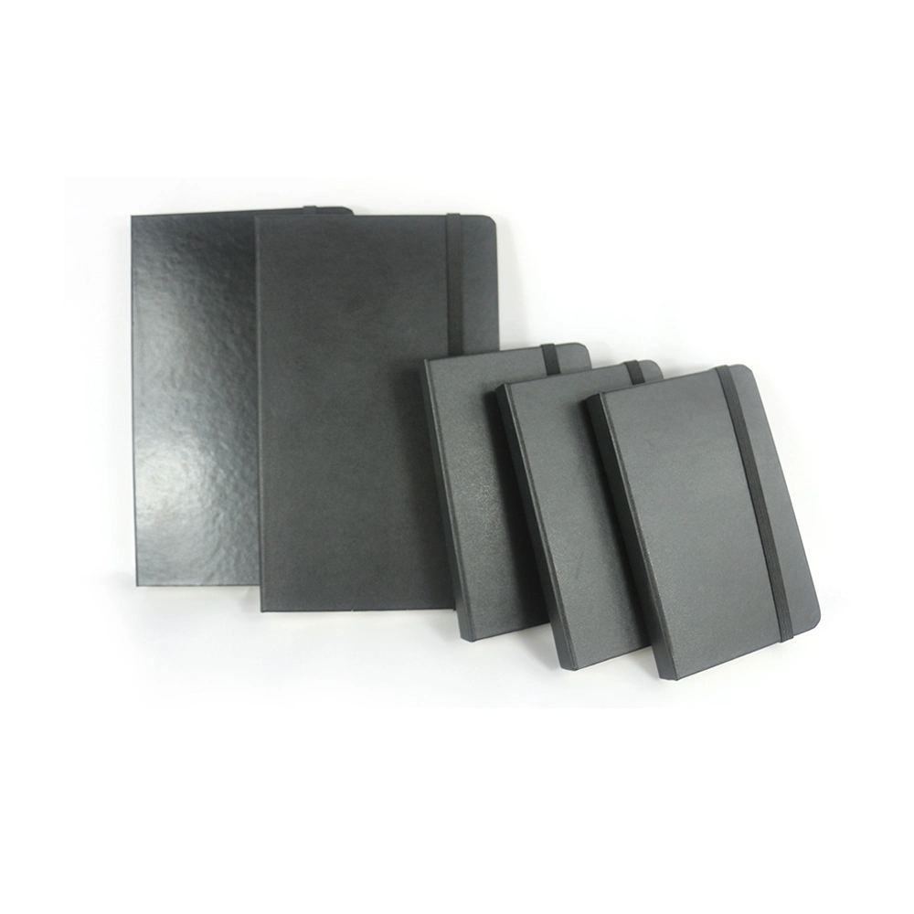 Custom A4 A5 B5 Diary PU Leather Cover Notebook Black