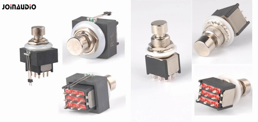 3PDT 9pin Push Button Switch Foot Switch Latching LED Ring Box Stomp for Guitar Effects Pedal