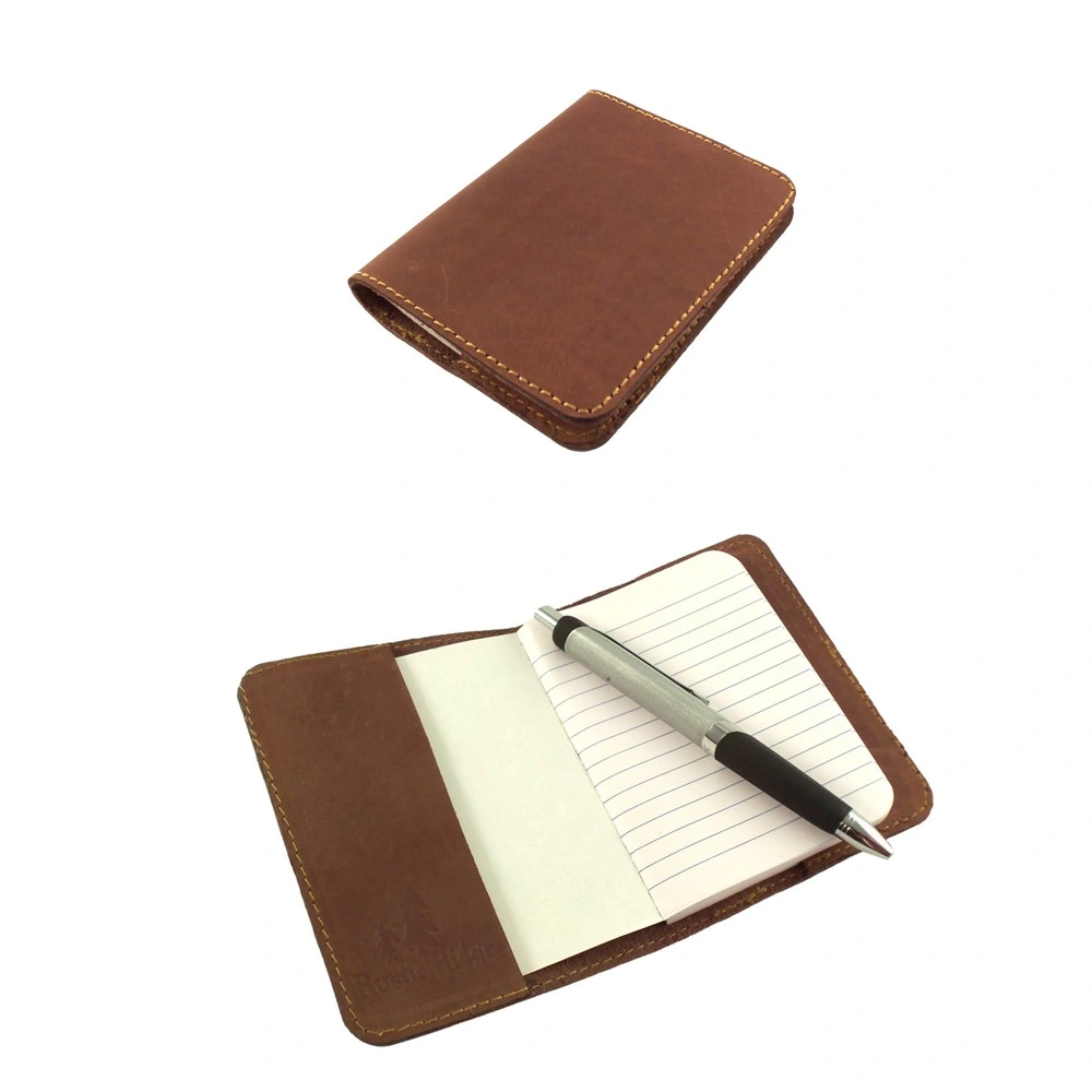 School Custom Refillable A5 Brown PU Leather Notebook
