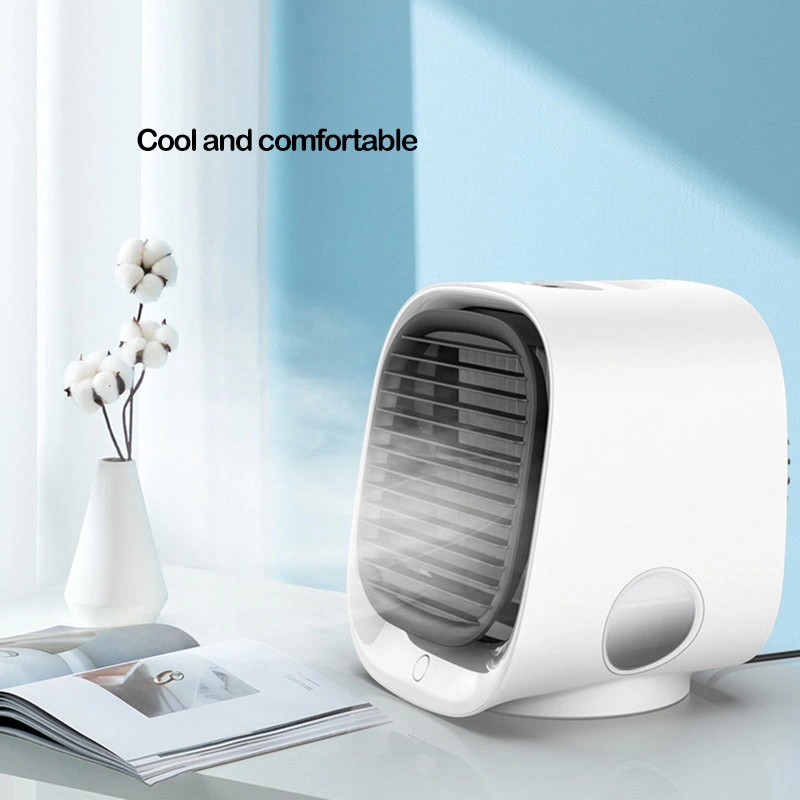 Laudtec Portable Air Conditioner Mini Air Fan Water Cooler Fans Circulator Big Wind Water Spray Fan with LED Light USB Rechargeable Mini Fan for Gift (FAN-20)