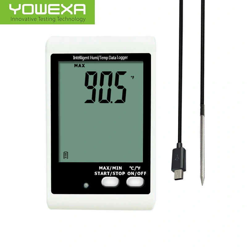 Sound and Light Alarm Temperature Humidity Monitoring Data Logger with External Probe