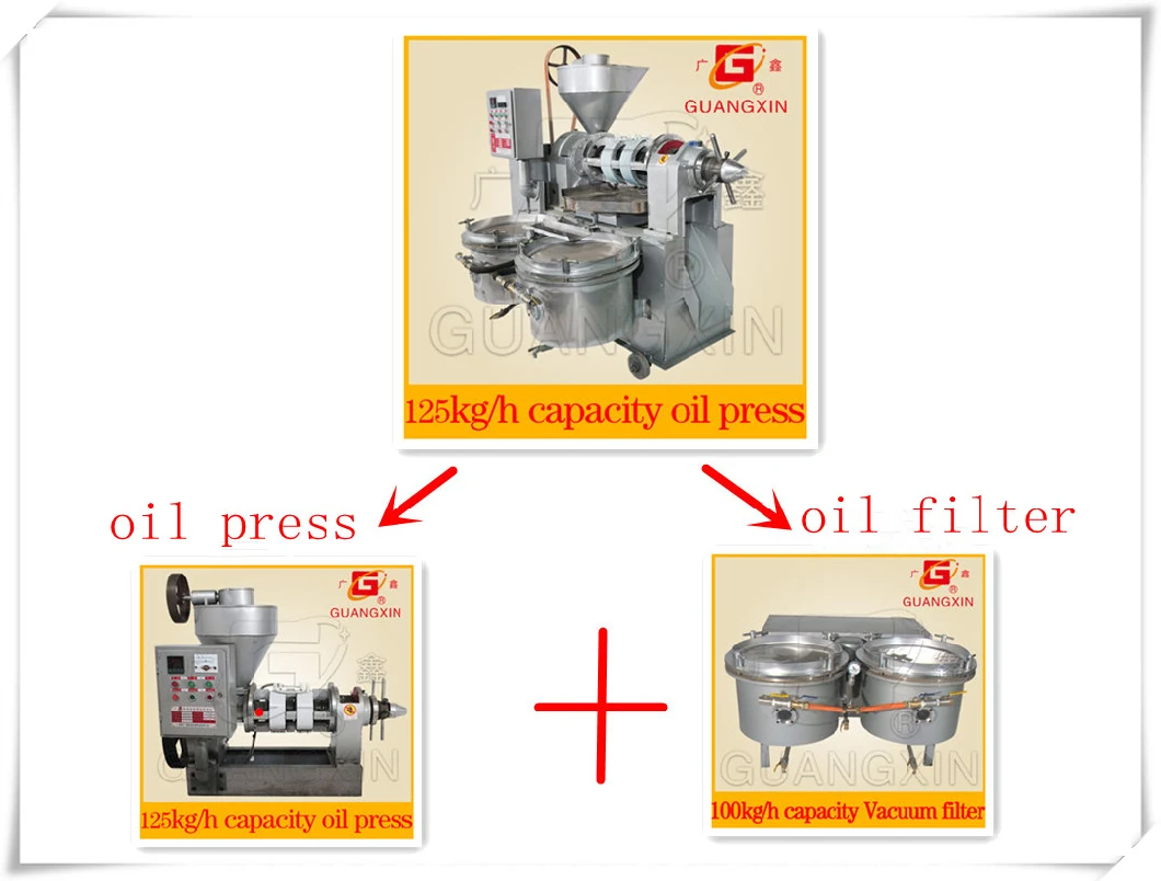 Oil Press Oil Filter Combined Oil Pressing Machine 3ton Oil Pressing for Peanut Sesame Sunflower