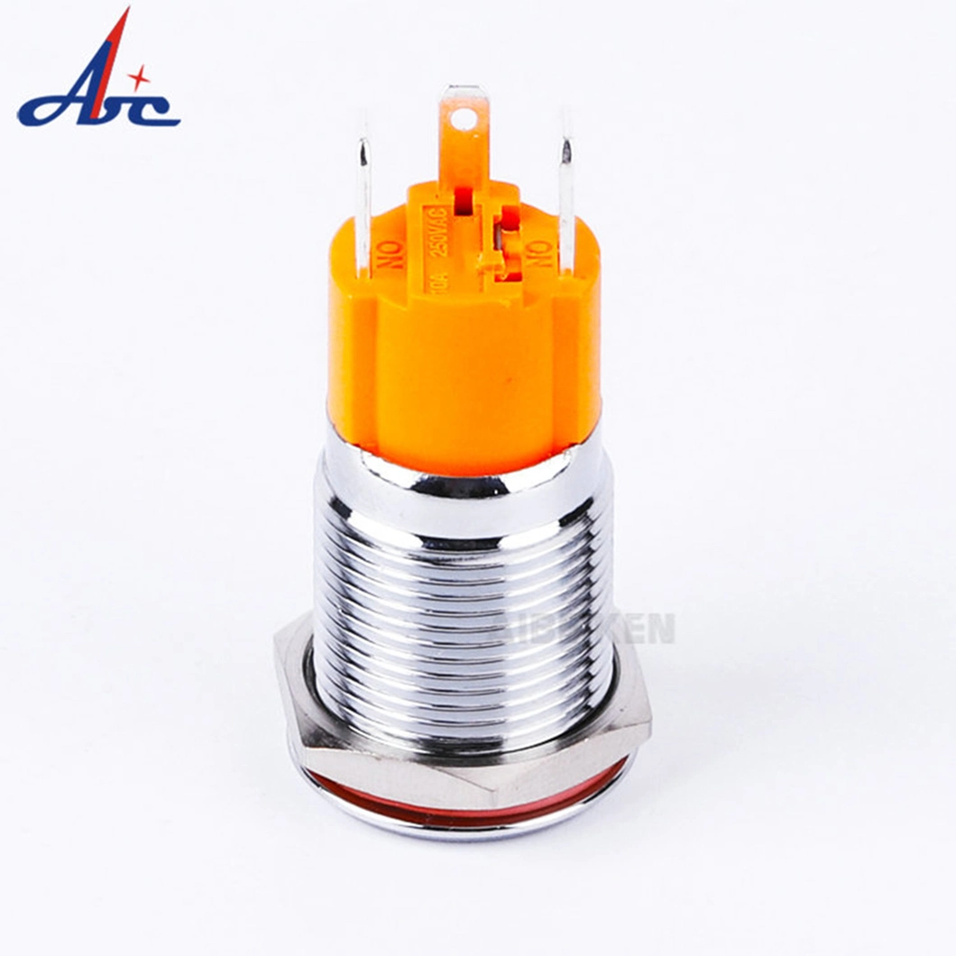 16mm Power Symbol 12V LED-Light Latching Push Button Switch