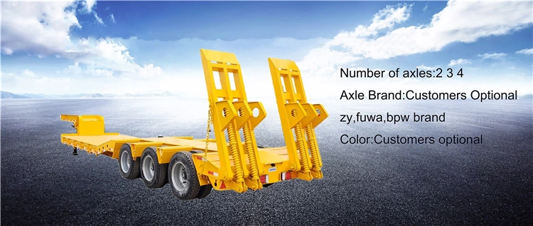 2 3 4 Axles Active Demand Heavy Equipment Transport Extendable Low Bed Semi Trailer
