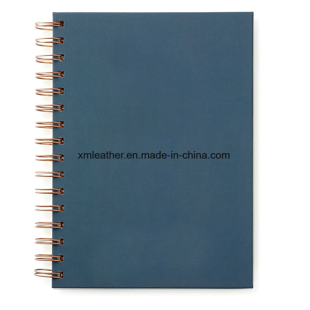 Custom Logo Spiral Bound PU Leather A5 Refillable Notebook