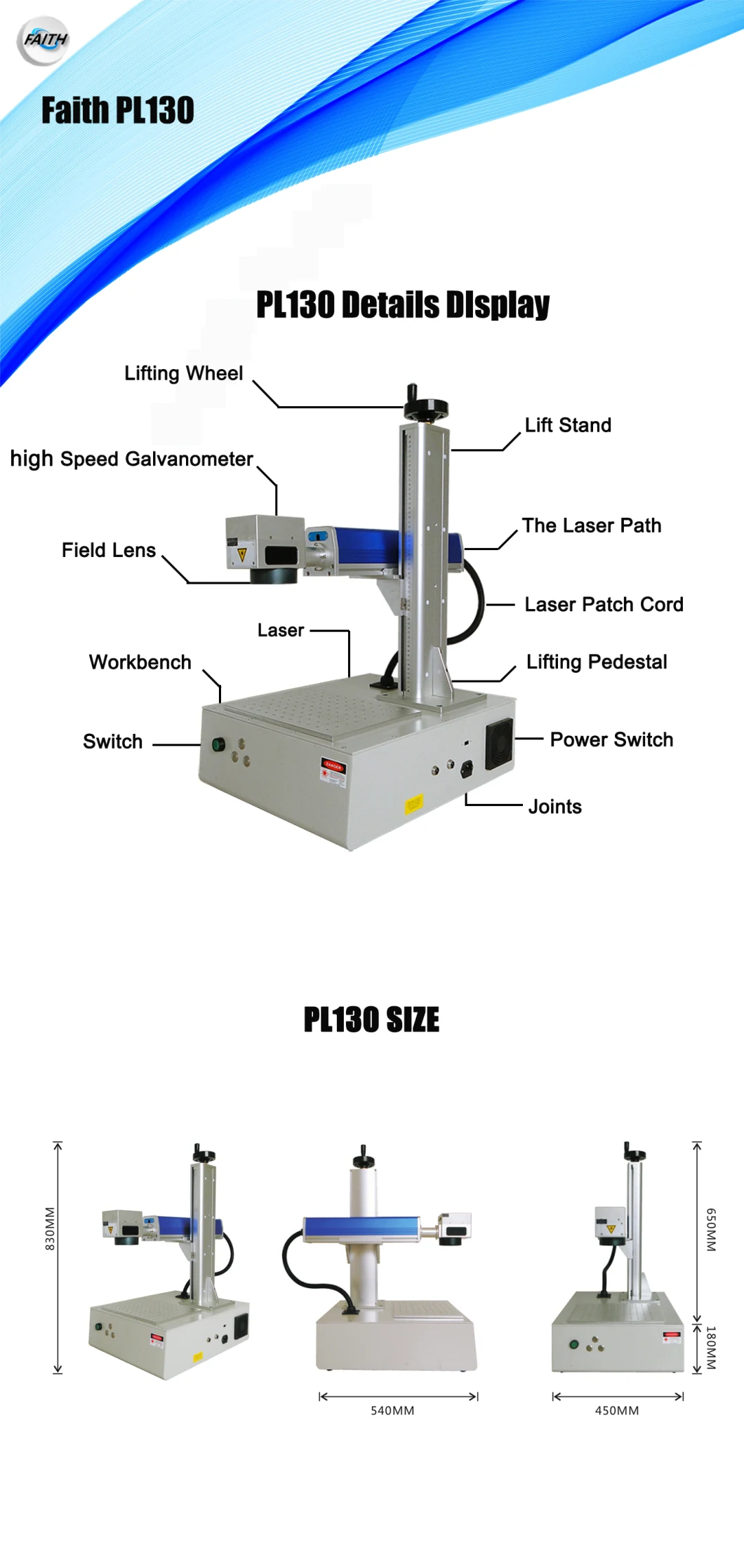 Faith Portable Mini Fiber Laser Marking Machine 3D Metal Laser Printer