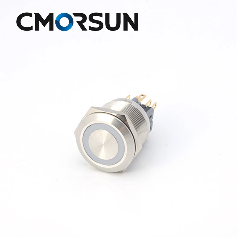 Flat Head Black LED Metal Aluminum Push Button Switch Momentary Power Switch