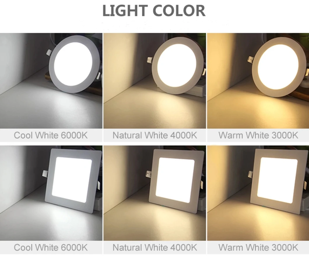 SMD Round Ultra Slim LED Panel Light Recessed PC Modern Ceiling Light Indoor Lighting