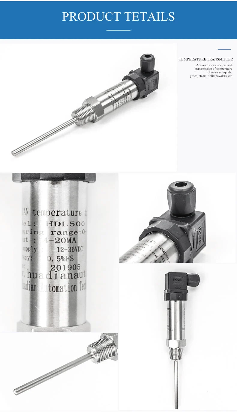 PT100 Transmitter Transmitter 0-250 Celsuis Heavy Oil Temperature Sensor DC 24V
