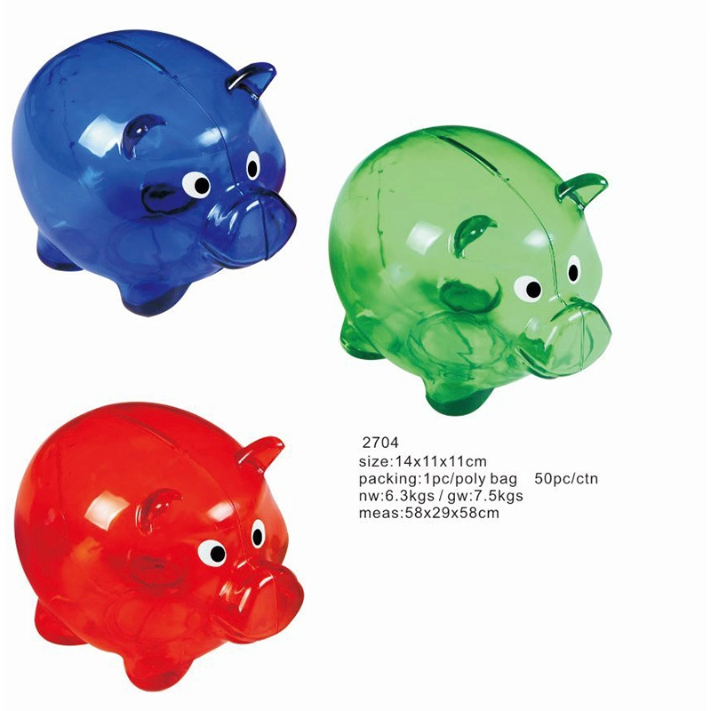 Plastic Pig Shape Coin Box, Promotional Gift Piggy Bank