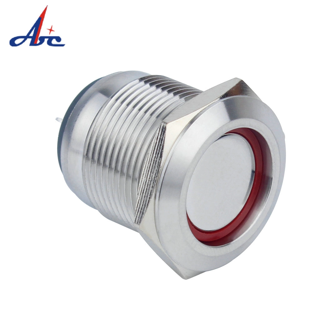 19mm on off Latching IP65 Waterproof Metal Push Button 4pin 220 Volt Blue LED Light Switch
