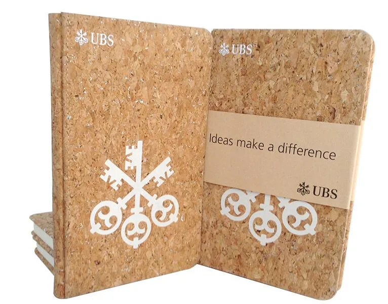 Promotion Gift Eco Friendly Cork Cover Dairy Planner Gluebound Notebook