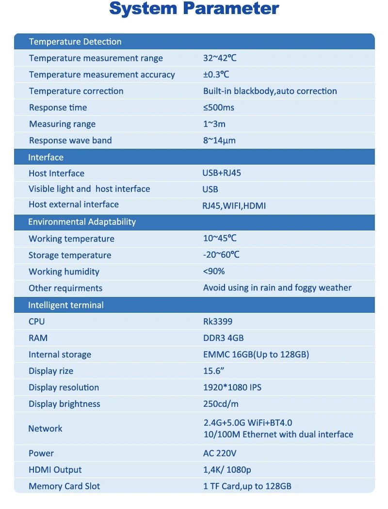 Infrared Thermometer Ai Facial Recognition Temperature Detector & Alarm System Automatic Temperature Measuring System China Supplier