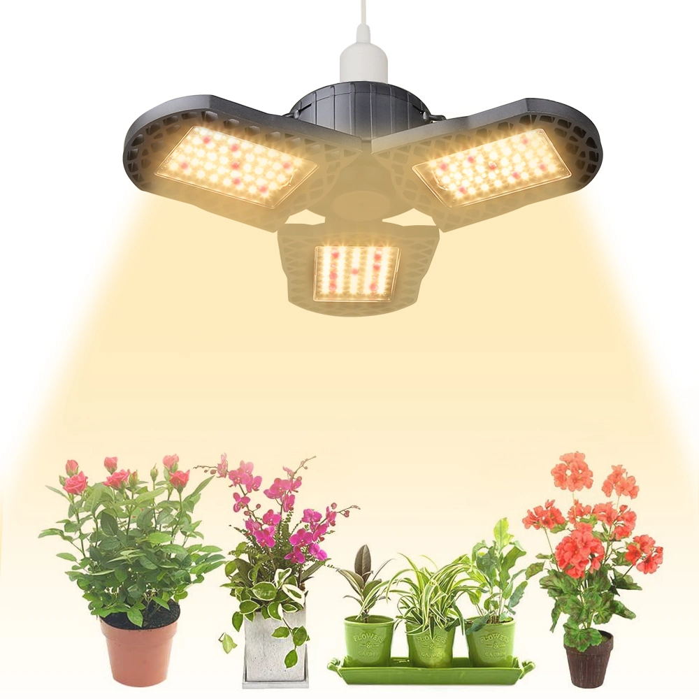 High Efficacy 3 Fan Blade Foldable Full Spectrum Quantum Board LED Grow Lights for Indoor Plants