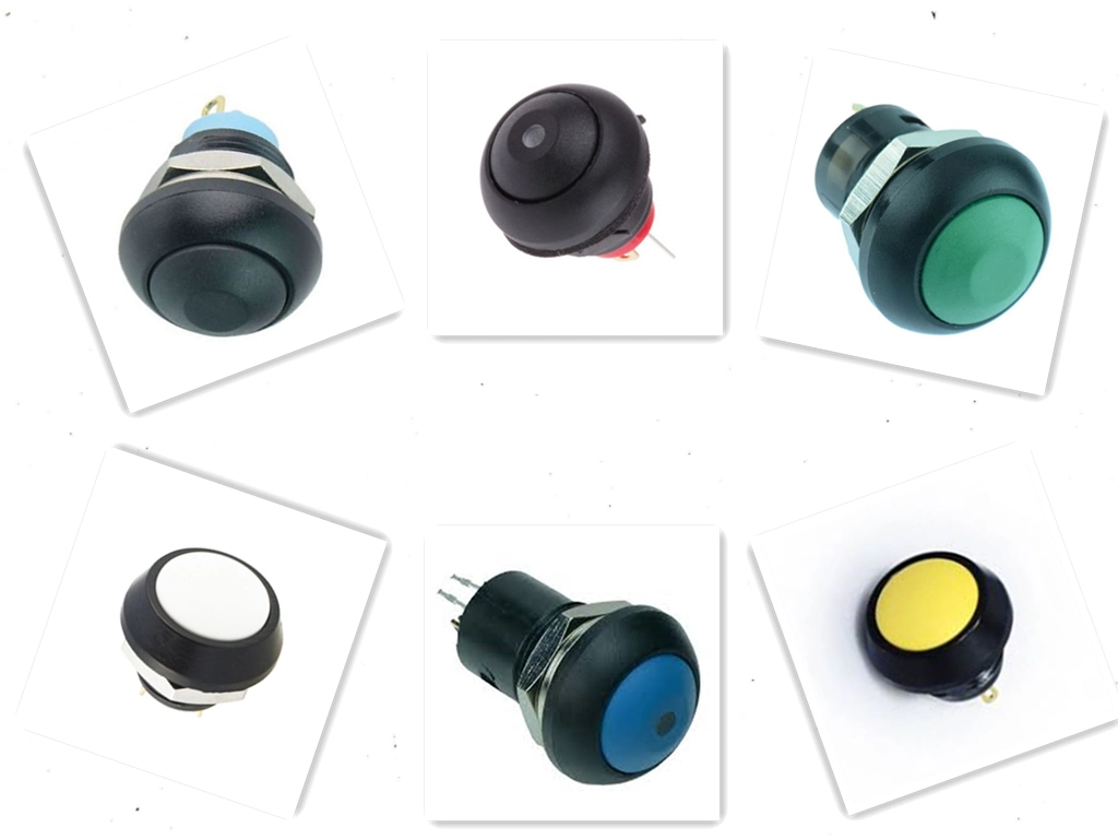 12mm Latching Electrical Switch, 12mm Diameter Plastic Push Button Switch, IP67 Waterproof Light Switch