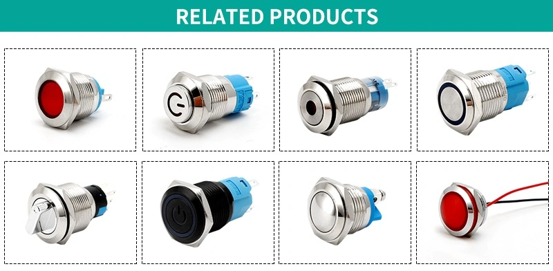 19mm 12V Momentary Normally Closed on off Waterproof Mini Metal Push Button Switch