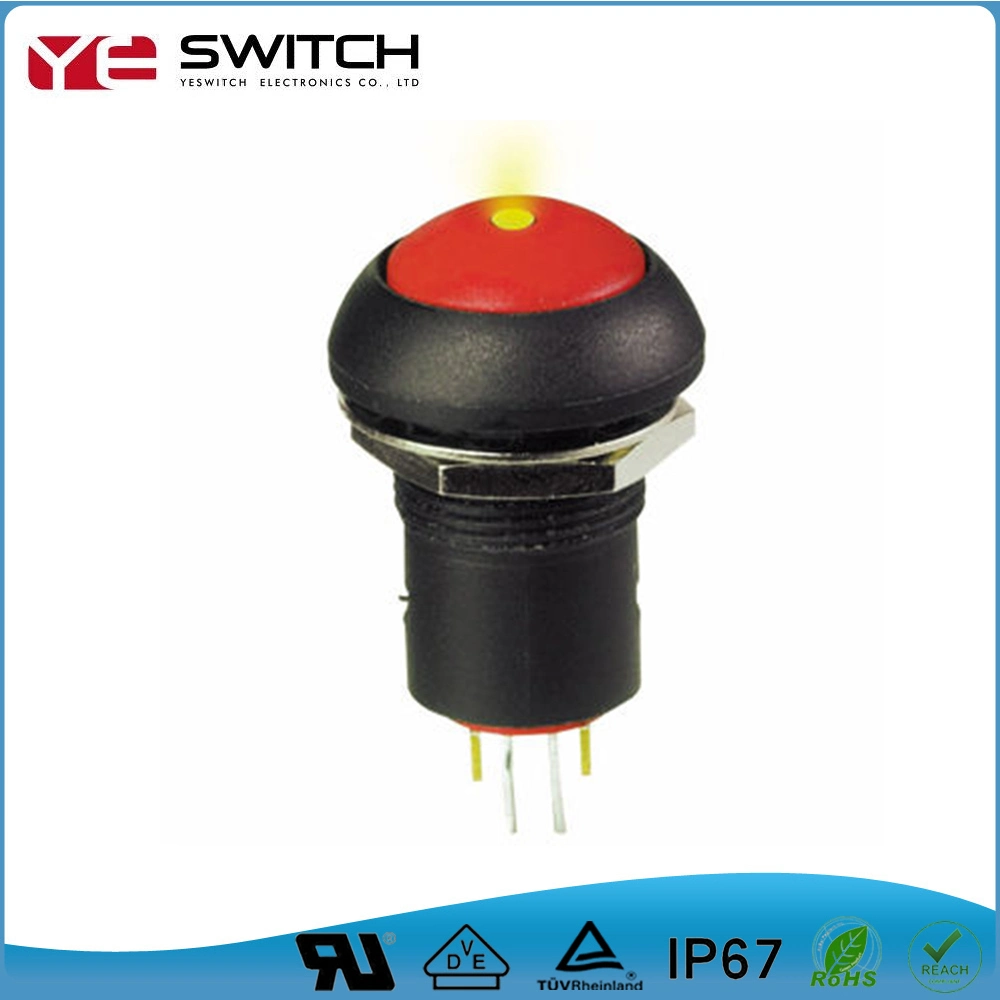IP68 IP67 Waterproof Electronic LED Illuminated Push Button Momentary Push Button Switch with Wire