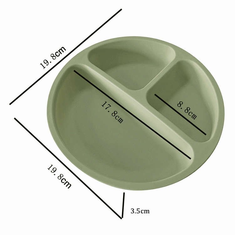 Amazon Hot Sale Kid Non-Slip Feeding Bowl Rubber Plates Round Small Silicone Baby Food Plate