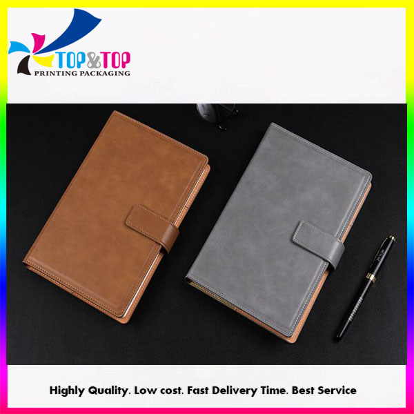 2019 Promotional Custom Printing PU Leather Luxury Notebook Diary Printing with Gift Box and Bag