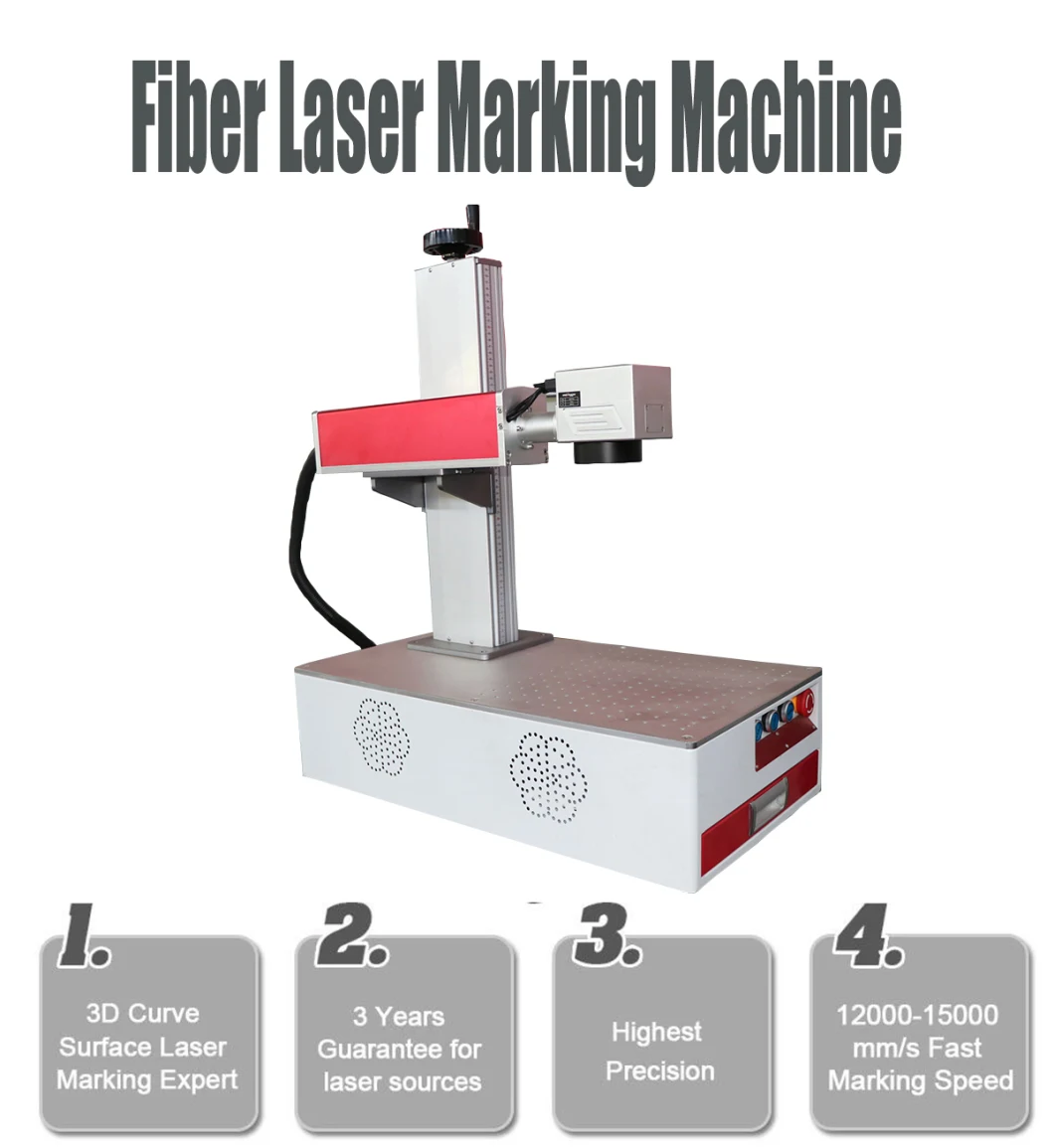 50W Raycus Laser Marking Machine for Stainless Steel Copper Metal Label Keychains Award