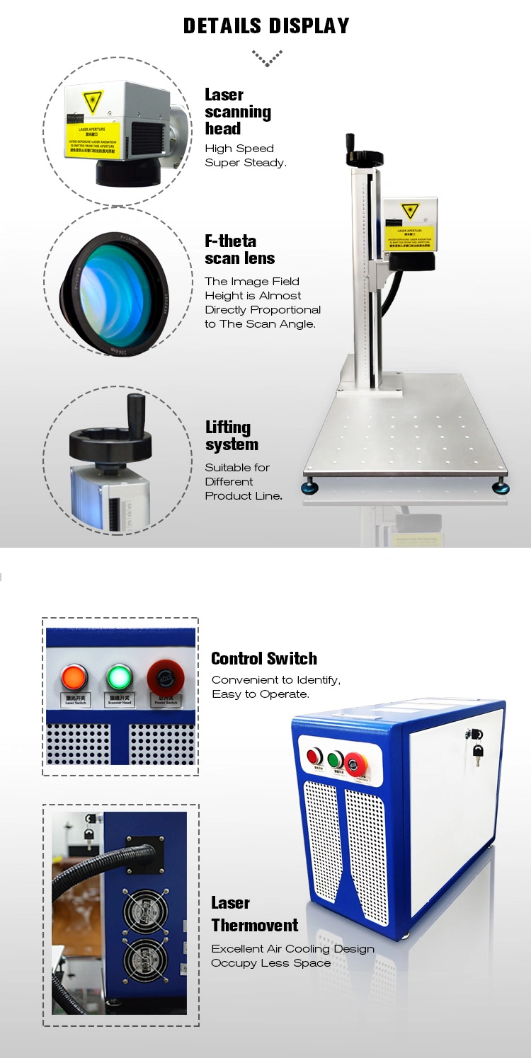 High Quality Low Price 20/30W Desktop Fiber Laser Marking Machine for Jewelry, Phone Case