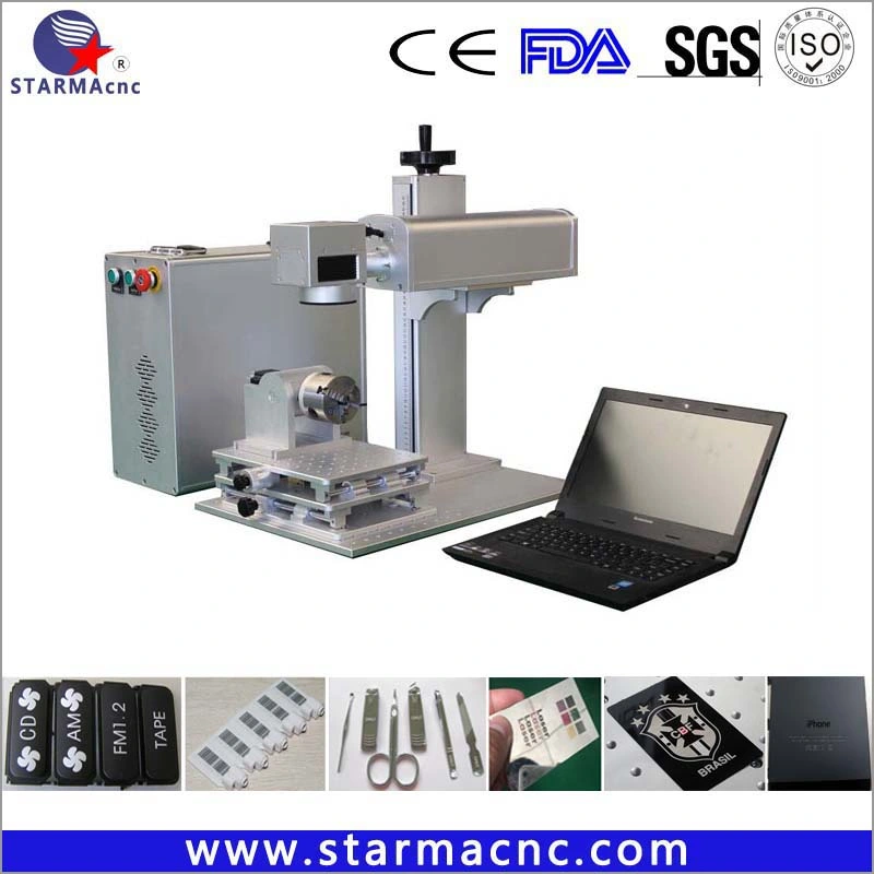 Motorized Portable Fiber Laser Marking Machine 20W 30W for Metal Plastic etc