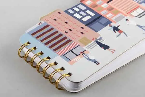 Loose-Leaf Lateral Urban City Pattern Spiral Notebook