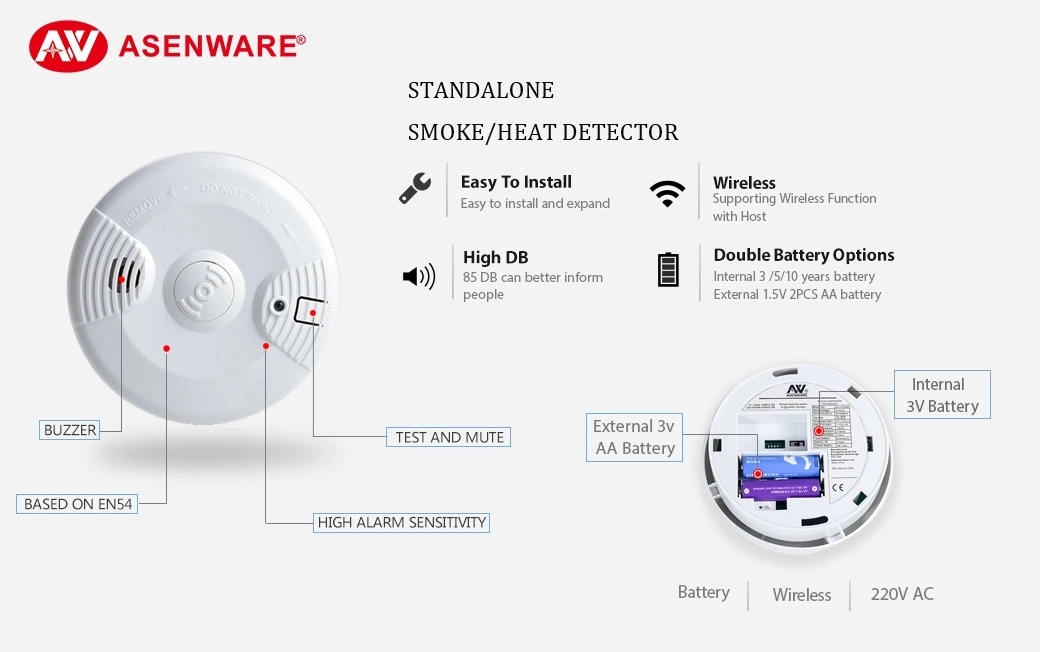 Factory Sale Heat Detector Temperature Alarm Fire Sensor
