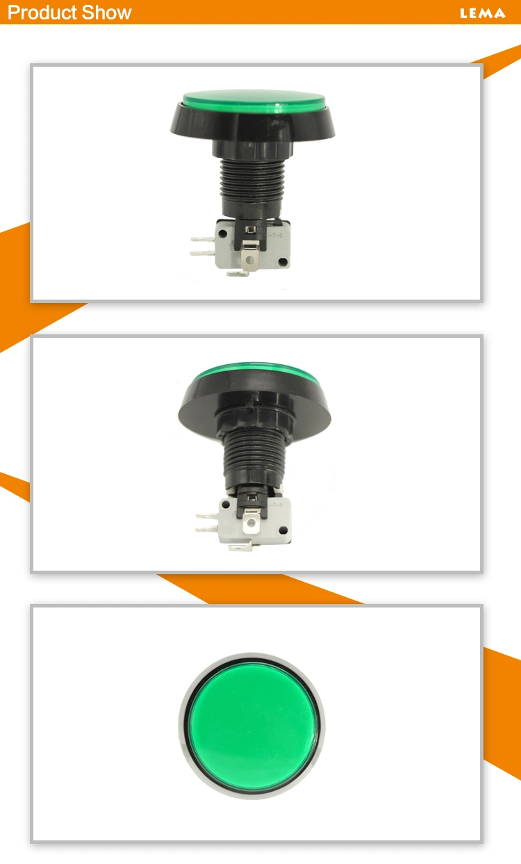 IP40 Protection Degree Green LED Push Button Switch Pbs-005