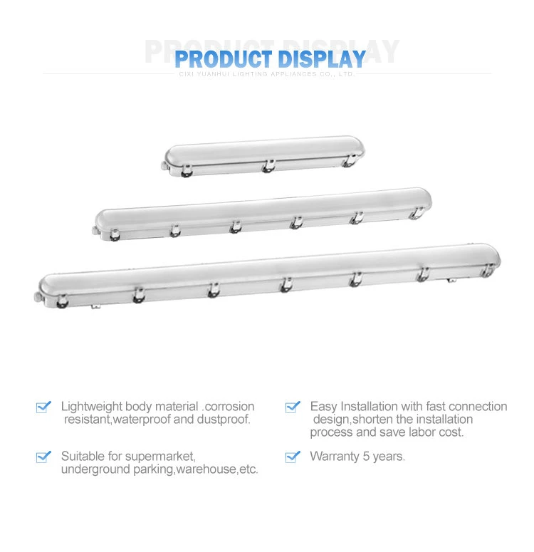 IP66 LED Tri-Proof Light 40W 60W Linear LED Vapor Tight Light Fixture, LED Pendant Light