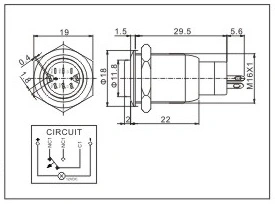 Qn16-C2 16mm Ring Type Momentary|Latching Elevated High Head Momentary 3pin Nonc Push Button Switch