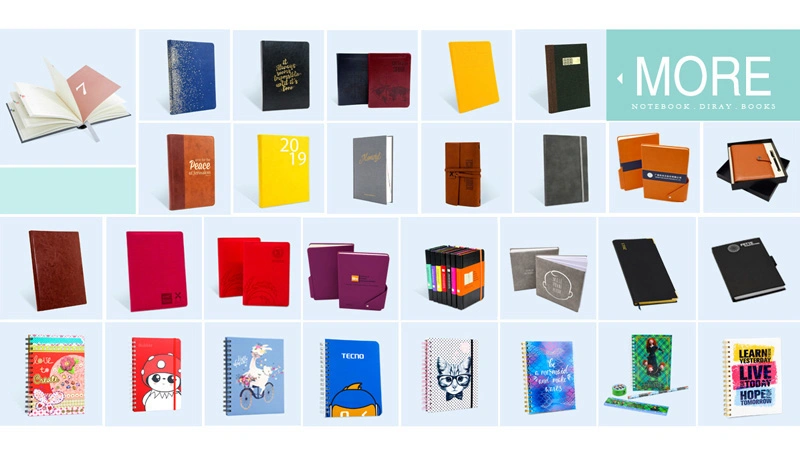 High Quality Embossing PU Leather Cover Notebook Printing Service in Guangzhou