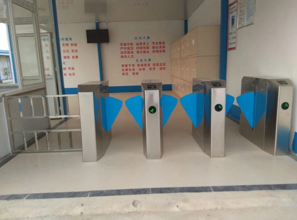 Double Wing Gate Security Automatic Flap Barrier Turnstile with Face Temperature Device