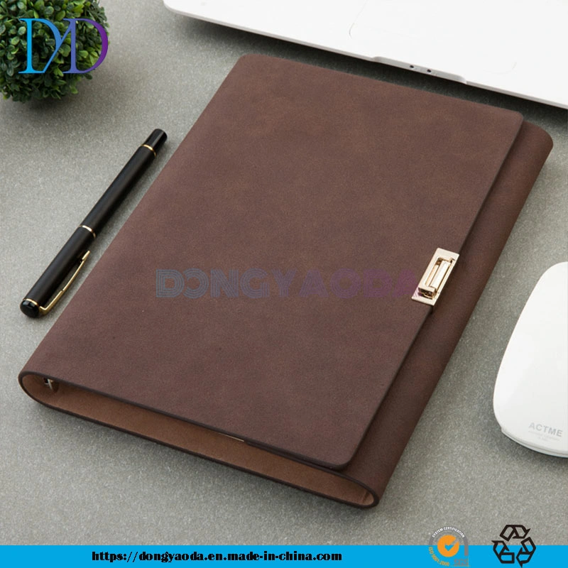 Custom Soft Leather Loose-Leaf Notebook A5, Printed Corporate Logo Book