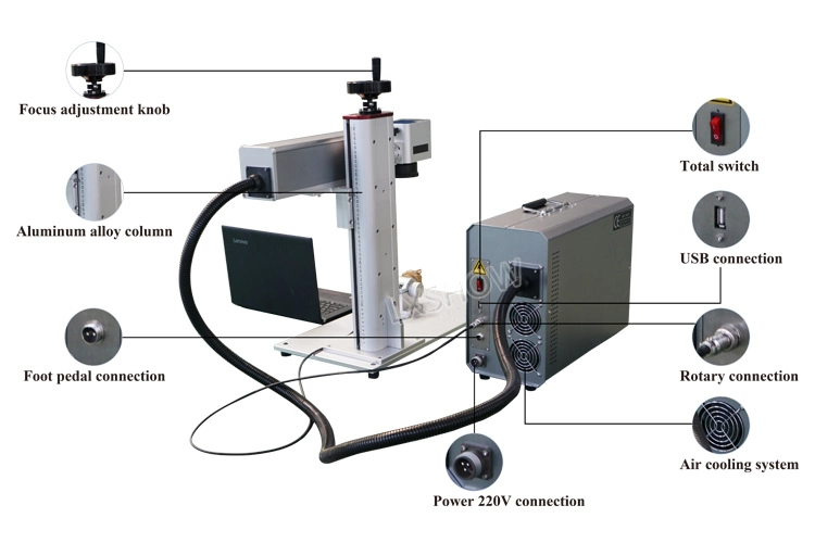 Portable Mini Mopa Fiber Laser Color Laser Marking Machine