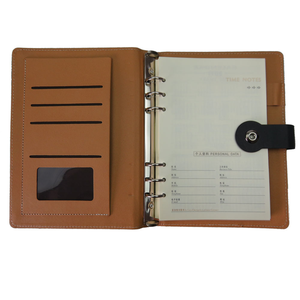 Custom Printed Business Loose-Leaf Leather A5 Notebook