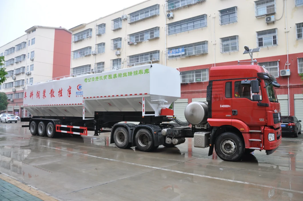 Clw 57000liters 28tons Electrical Driving Bulk Feed Trailer with Auger for Chicken and Pig Feed