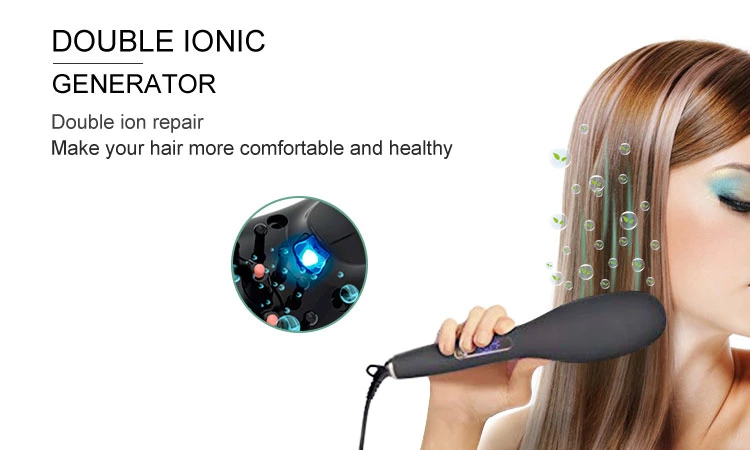 2019 Digital Temperature Control Ionic Electric Hair Brush (Q20)