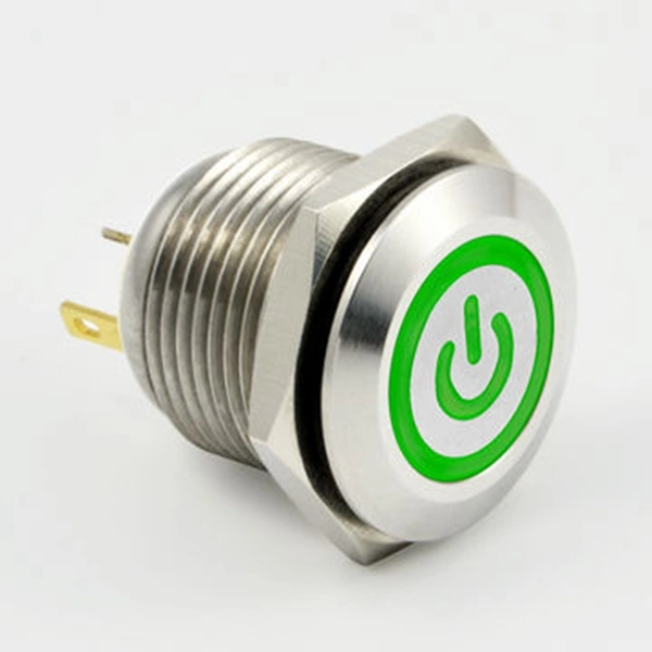 12V/24V/220V 19mm Metal Illuminated Push Button Switch