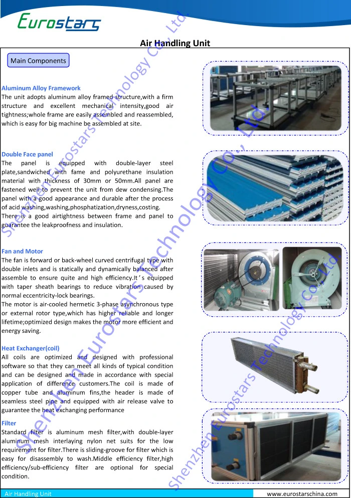 Chilled Water Cooling Water Ceiling Ducted Fan Coil Unit Air Handling Unit