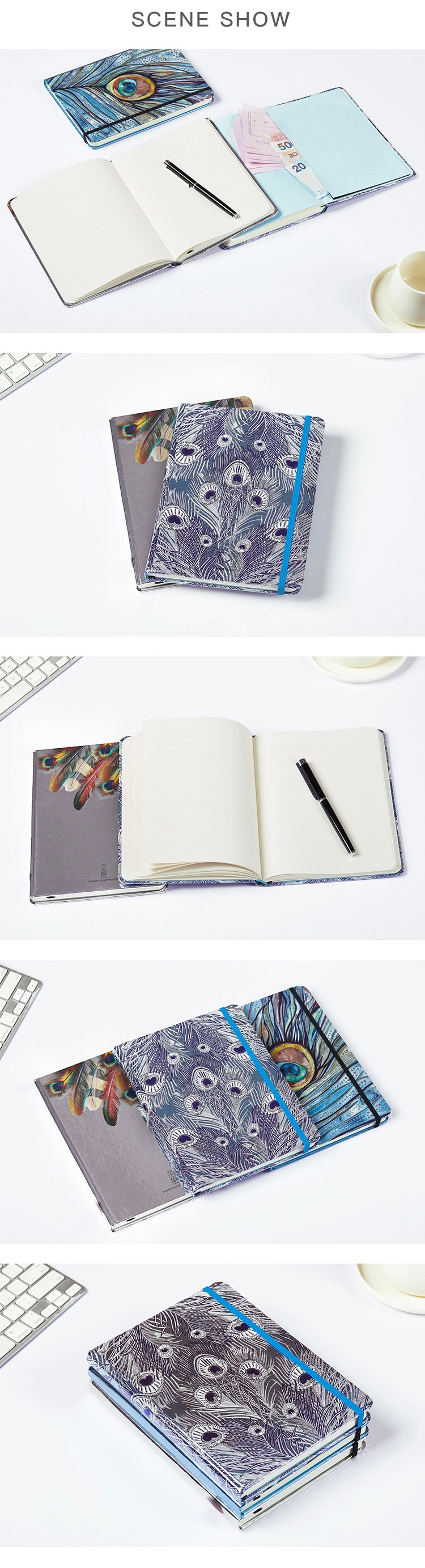 Original Design Silver Foil Stamping A5 Hardcover Custom Journal Notebook (153mm*208mm)