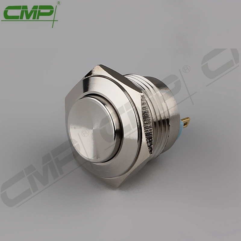 Mount Diameter 16mm Momentary High Flat Push Button Control Switch
