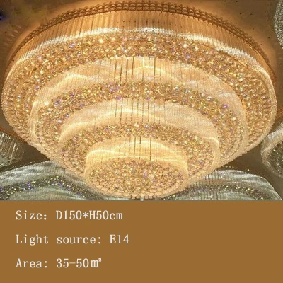 Hotel Lobby Ceiling Lights Chandelier Modern Luxury Lighting Crystal High Ceiling Chandeliers LED Light