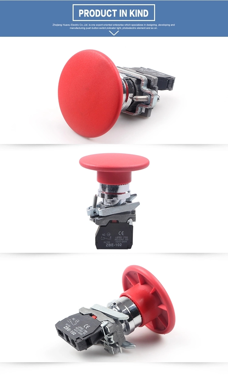 Cmorsun Big Mushroom Head Push Button Switch Mushroom Emergency Stop Push Button Switch Emergency off Switch