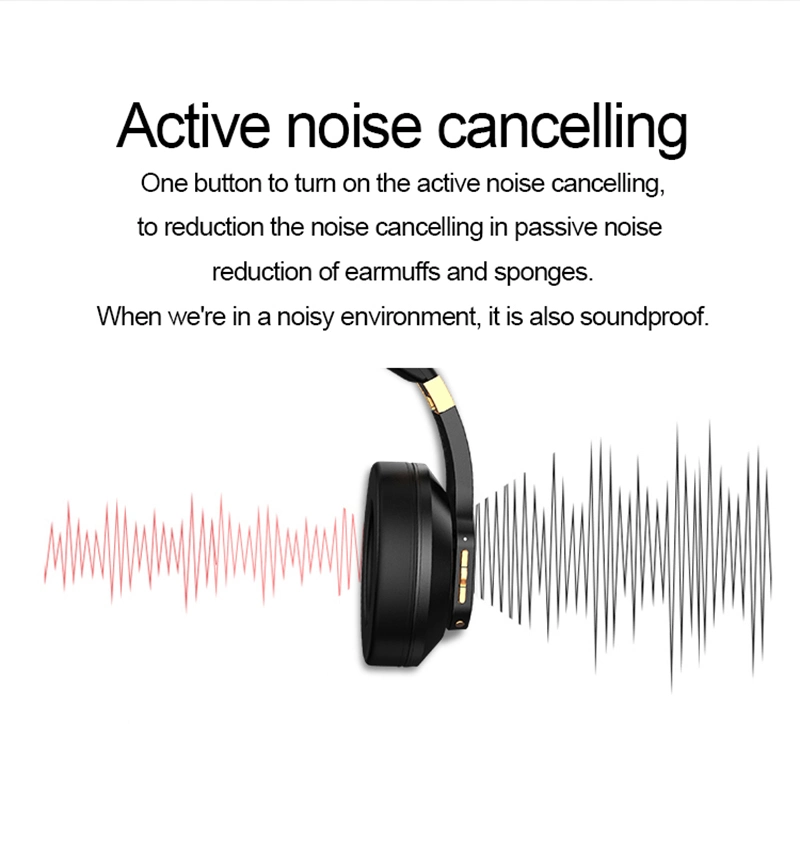 2020 Latest Custom Brand Logo Low MOQ Bluetooth Headphones Wireless Active Noise Cancelling Earphones Headset