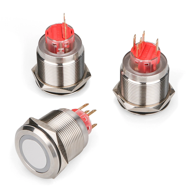 25mm Hbs1-Agq25-Et/S IP67 Metal Industrial Push Button Switch with LED